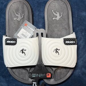 NEW! AND1 Busain Men’s Athletic Adjustable Slide Sandals Flip Flops Cushioning